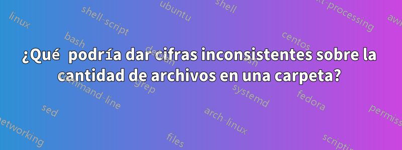 ¿Qué podría dar cifras inconsistentes sobre la cantidad de archivos en una carpeta?