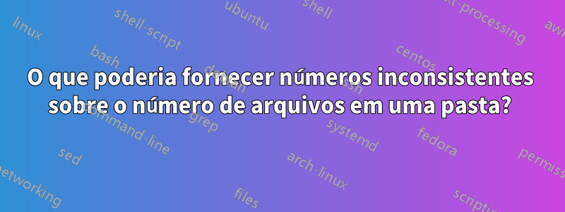 O que poderia fornecer números inconsistentes sobre o número de arquivos em uma pasta?