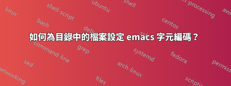 如何為目錄中的檔案設定 emacs 字元編碼？