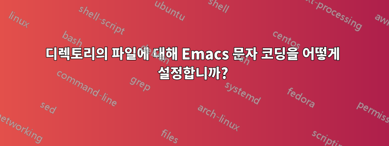 디렉토리의 파일에 대해 Emacs 문자 코딩을 어떻게 설정합니까?