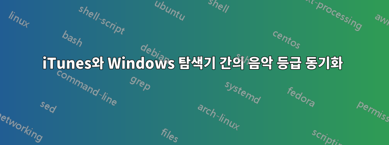 iTunes와 Windows 탐색기 간의 음악 등급 동기화