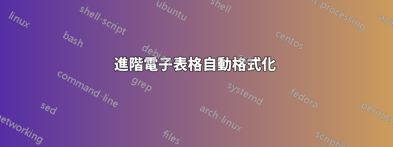 進階電子表格自動格式化