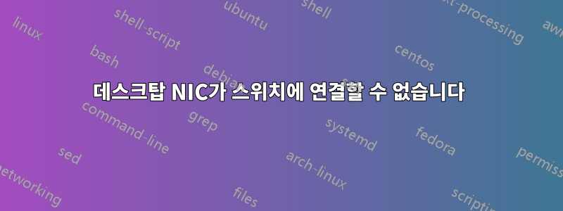 데스크탑 NIC가 스위치에 연결할 수 없습니다