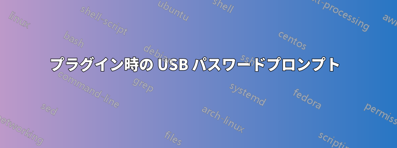 プラグイン時の USB パスワードプロンプト 