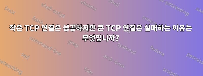 작은 TCP 연결은 성공하지만 큰 TCP 연결은 실패하는 이유는 무엇입니까?