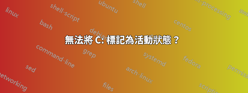 無法將 C: 標記為活動狀態？