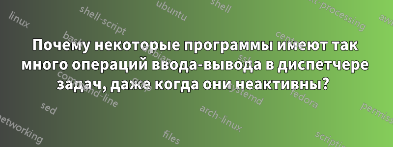 Почему некоторые программы имеют так много операций ввода-вывода в диспетчере задач, даже когда они неактивны? 