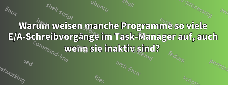 Warum weisen manche Programme so viele E/A-Schreibvorgänge im Task-Manager auf, auch wenn sie inaktiv sind? 