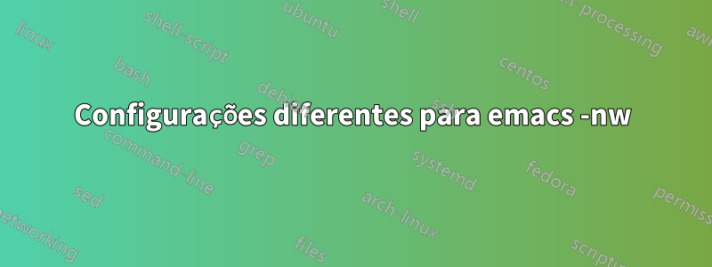 Configurações diferentes para emacs -nw