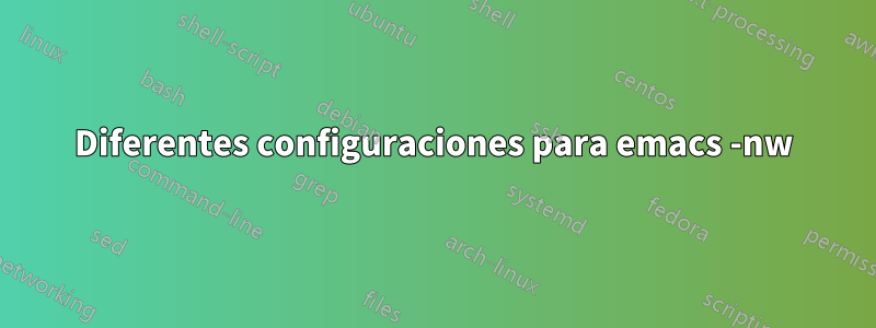 Diferentes configuraciones para emacs -nw