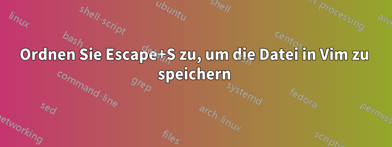 Ordnen Sie Escape+S zu, um die Datei in Vim zu speichern