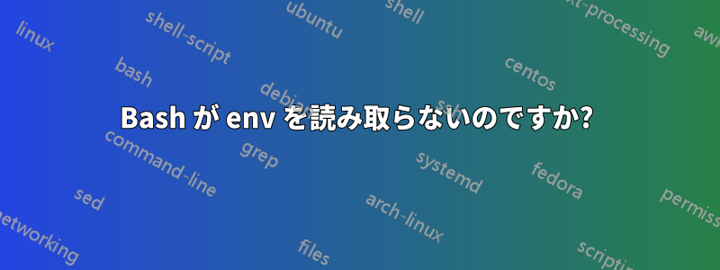 Bash が env を読み取らないのですか?