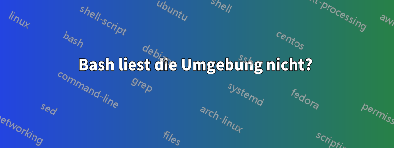 Bash liest die Umgebung nicht?