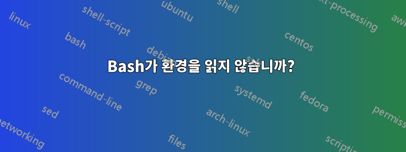 Bash가 환경을 읽지 않습니까?