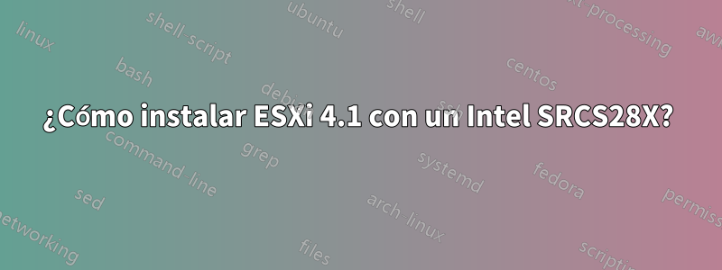 ¿Cómo instalar ESXi 4.1 con un Intel SRCS28X?