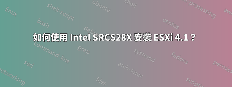 如何使用 Intel SRCS28X 安裝 ESXi 4.1？