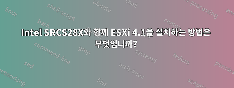 Intel SRCS28X와 함께 ESXi 4.1을 설치하는 방법은 무엇입니까?