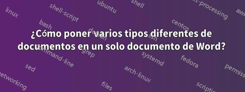 ¿Cómo poner varios tipos diferentes de documentos en un solo documento de Word?