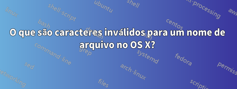 O que são caracteres inválidos para um nome de arquivo no OS X?