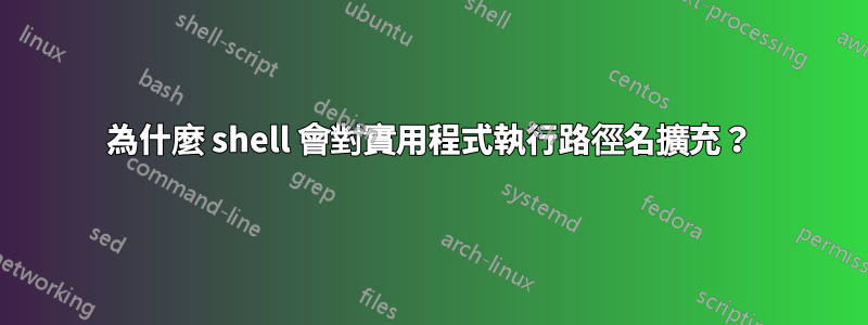 為什麼 shell 會對實用程式執行路徑名擴充？