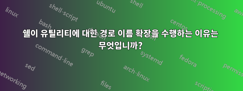 쉘이 유틸리티에 대한 경로 이름 확장을 수행하는 이유는 무엇입니까?