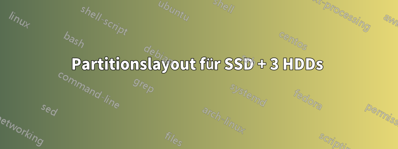 Partitionslayout für SSD + 3 HDDs