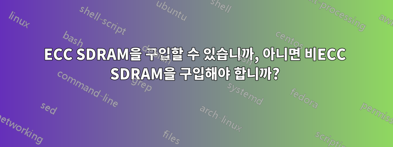 ECC SDRAM을 구입할 수 있습니까, 아니면 비ECC SDRAM을 구입해야 합니까?