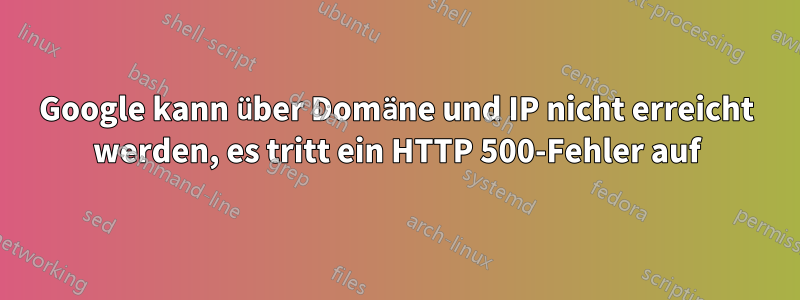 Google kann über Domäne und IP nicht erreicht werden, es tritt ein HTTP 500-Fehler auf