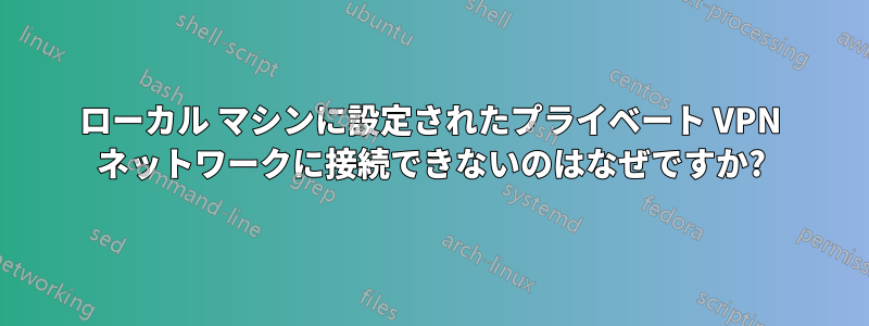 ローカル マシンに設定されたプライベート VPN ネットワークに接続できないのはなぜですか?