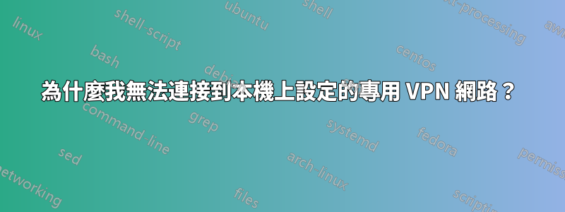 為什麼我無法連接到本機上設定的專用 VPN 網路？