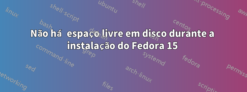 Não há espaço livre em disco durante a instalação do Fedora 15