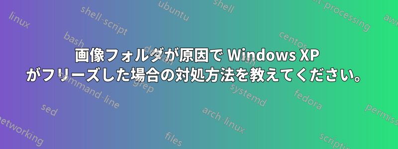 画像フォルダが原因で Windows XP がフリーズした場合の対処方法を教えてください。