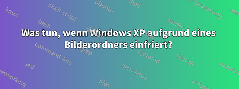 Was tun, wenn Windows XP aufgrund eines Bilderordners einfriert?