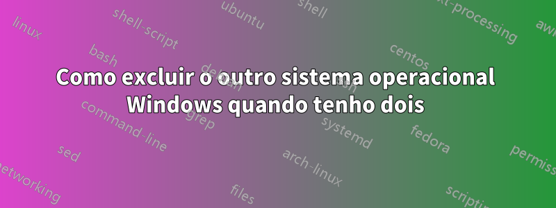 Como excluir o outro sistema operacional Windows quando tenho dois