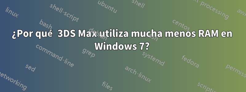 ¿Por qué 3DS Max utiliza mucha menos RAM en Windows 7?