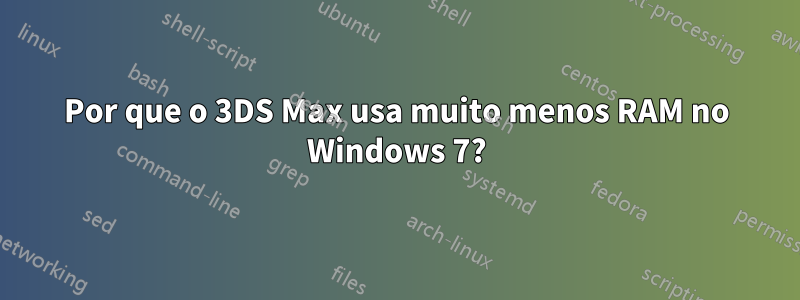 Por que o 3DS Max usa muito menos RAM no Windows 7?