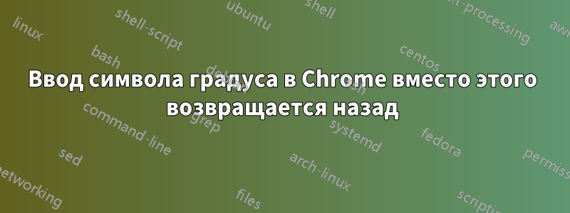 Ввод символа градуса в Chrome вместо этого возвращается назад