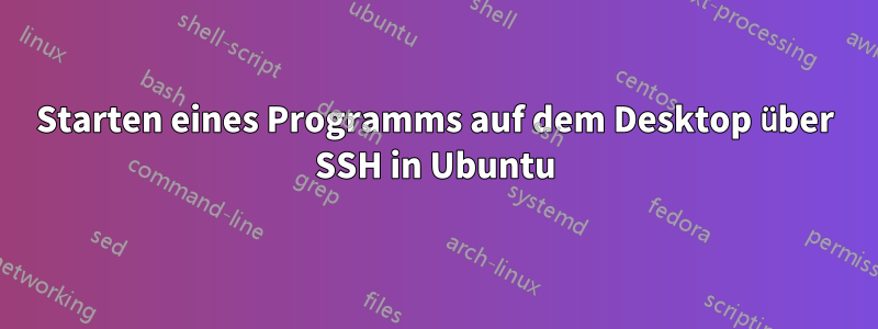 Starten eines Programms auf dem Desktop über SSH in Ubuntu