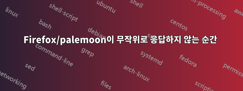 Firefox/palemoon이 무작위로 응답하지 않는 순간