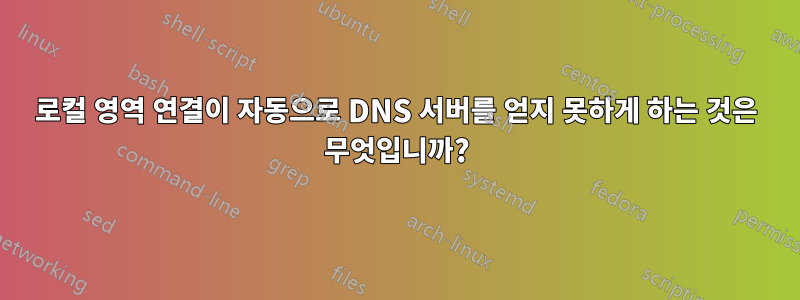 로컬 영역 연결이 자동으로 DNS 서버를 얻지 못하게 하는 것은 무엇입니까?