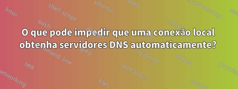 O que pode impedir que uma conexão local obtenha servidores DNS automaticamente?