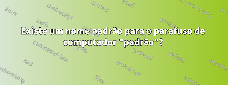 Existe um nome padrão para o parafuso de computador "padrão"?