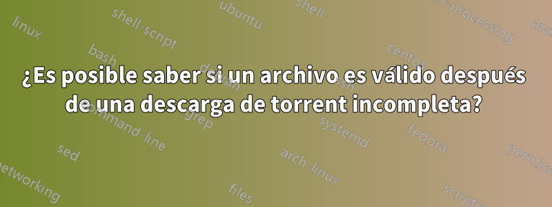 ¿Es posible saber si un archivo es válido después de una descarga de torrent incompleta?