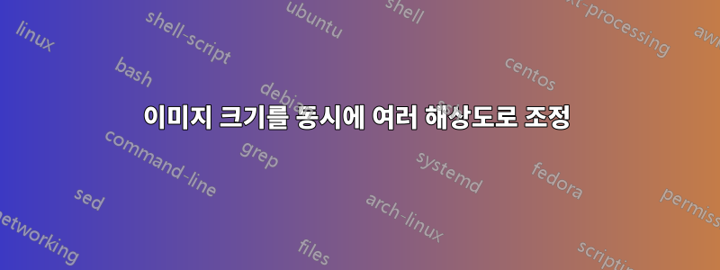 이미지 크기를 동시에 여러 해상도로 조정