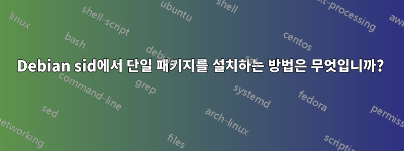 Debian sid에서 단일 패키지를 설치하는 방법은 무엇입니까?