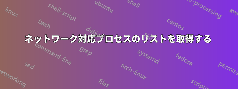 ネットワーク対応プロセスのリストを取得する