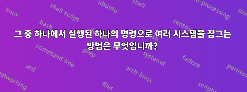 그 중 하나에서 실행된 하나의 명령으로 여러 시스템을 잠그는 방법은 무엇입니까?