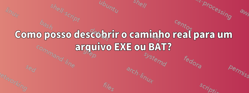 Como posso descobrir o caminho real para um arquivo EXE ou BAT?