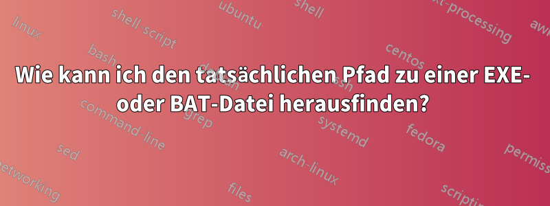 Wie kann ich den tatsächlichen Pfad zu einer EXE- oder BAT-Datei herausfinden?