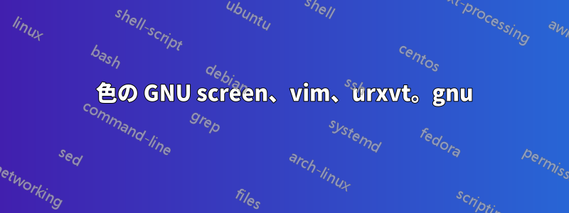 256 色の GNU screen、vim、urxvt。gnu